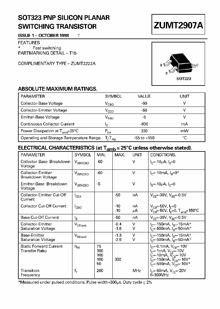 ZUMT2907A_1339601.PDF Datasheet