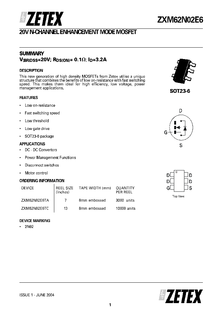 ZXM62N02E6_1036915.PDF Datasheet