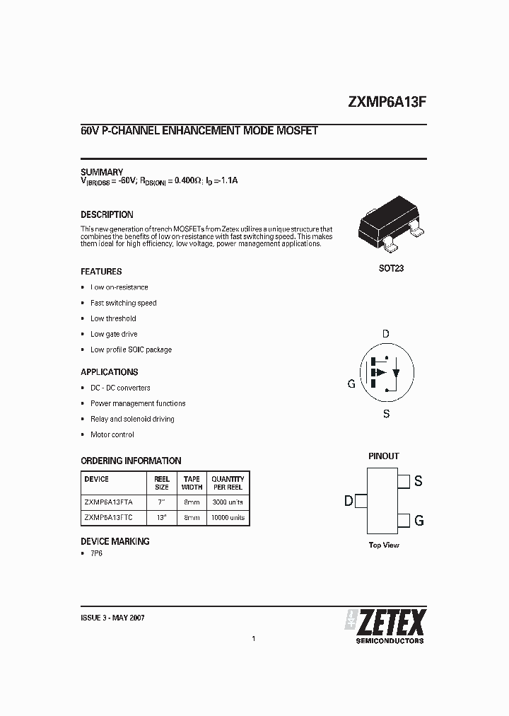 ZXMP6A13F07_1339923.PDF Datasheet