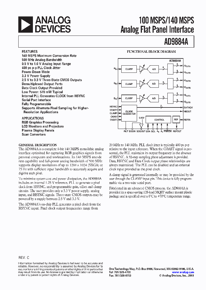 AD9884AKSZ-100_4100180.PDF Datasheet