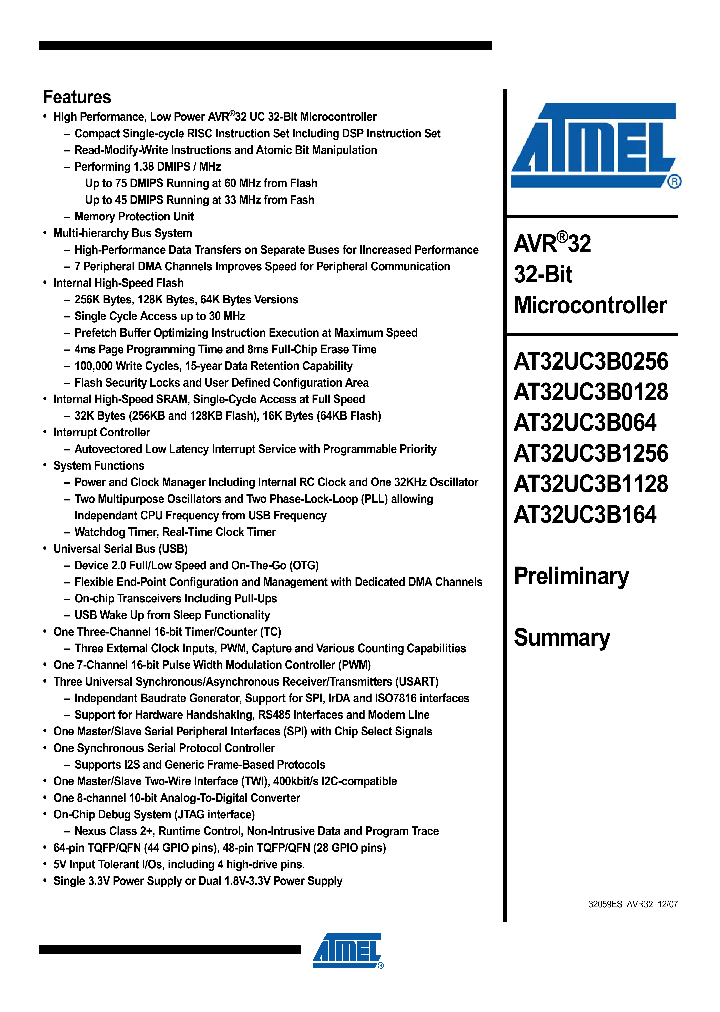 AT32UC3B064_4132155.PDF Datasheet