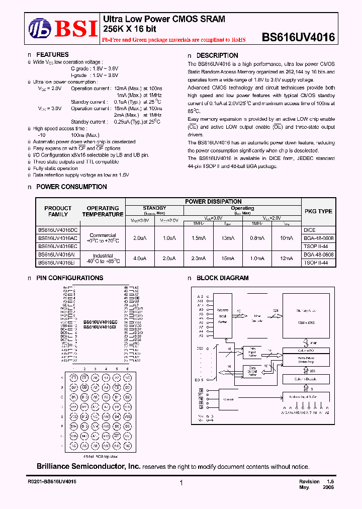 BS616UV4016ECP10_4154508.PDF Datasheet