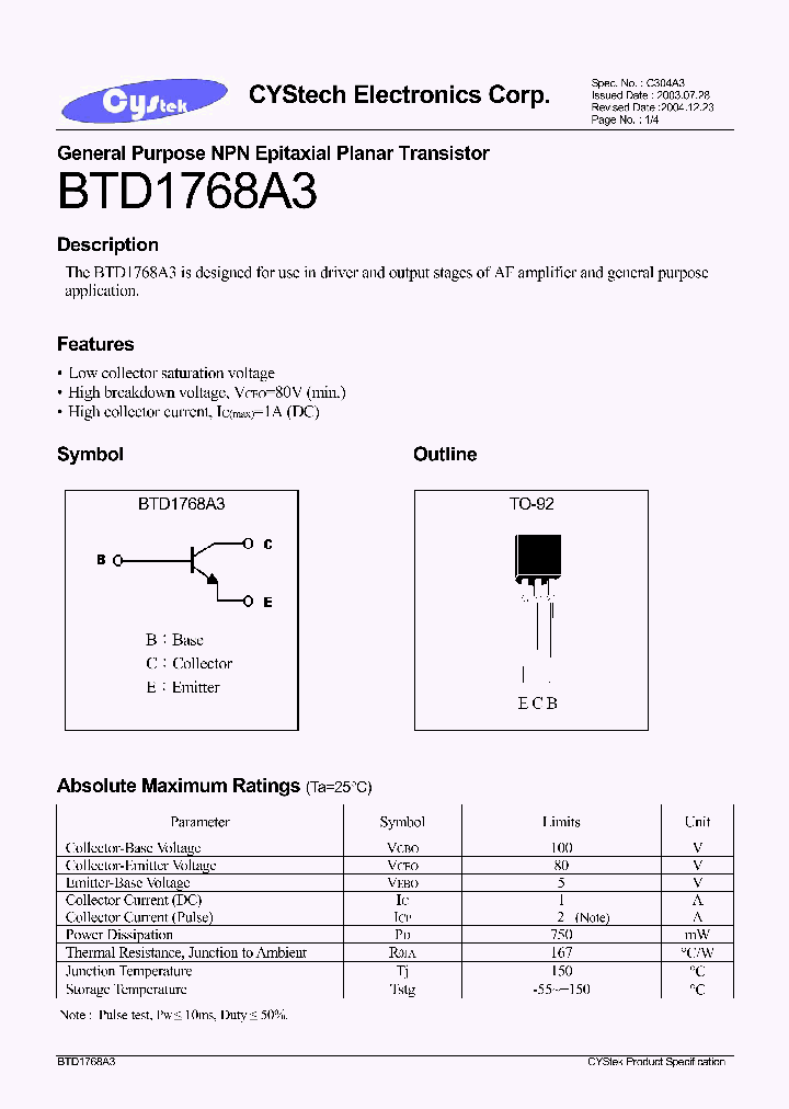 BTD1768A3_4151151.PDF Datasheet