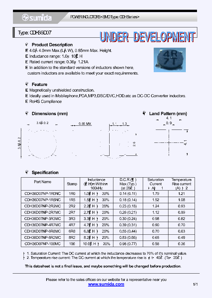 CDH36D07NP-2R2MC_4137836.PDF Datasheet