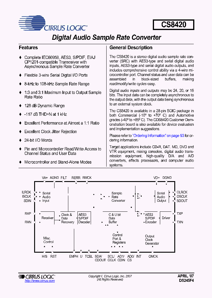 CS8420-DSZR_4158411.PDF Datasheet