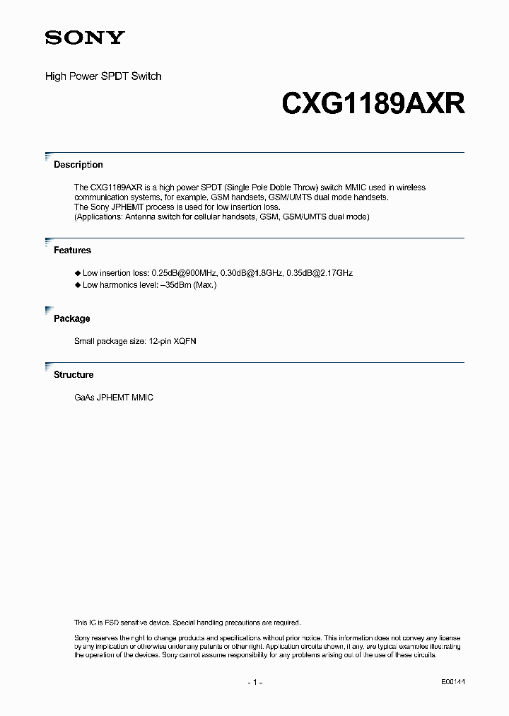 CXG1189AXR_4127946.PDF Datasheet