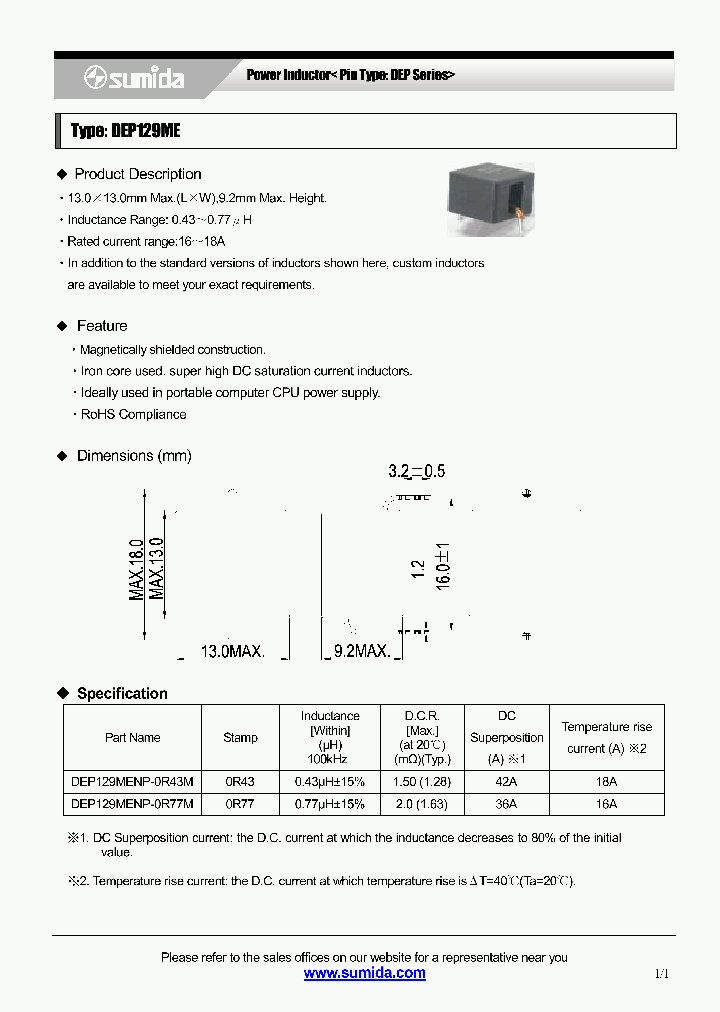 DEP129MENP-0R77M_4136480.PDF Datasheet