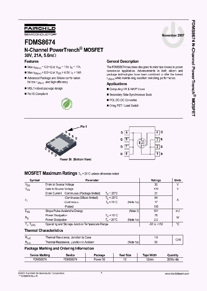 FDMS8674_4126384.PDF Datasheet