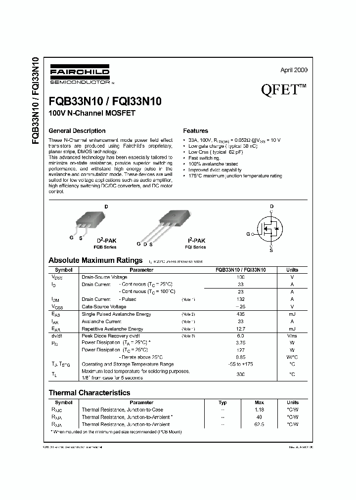 FQB33N1004_4121741.PDF Datasheet