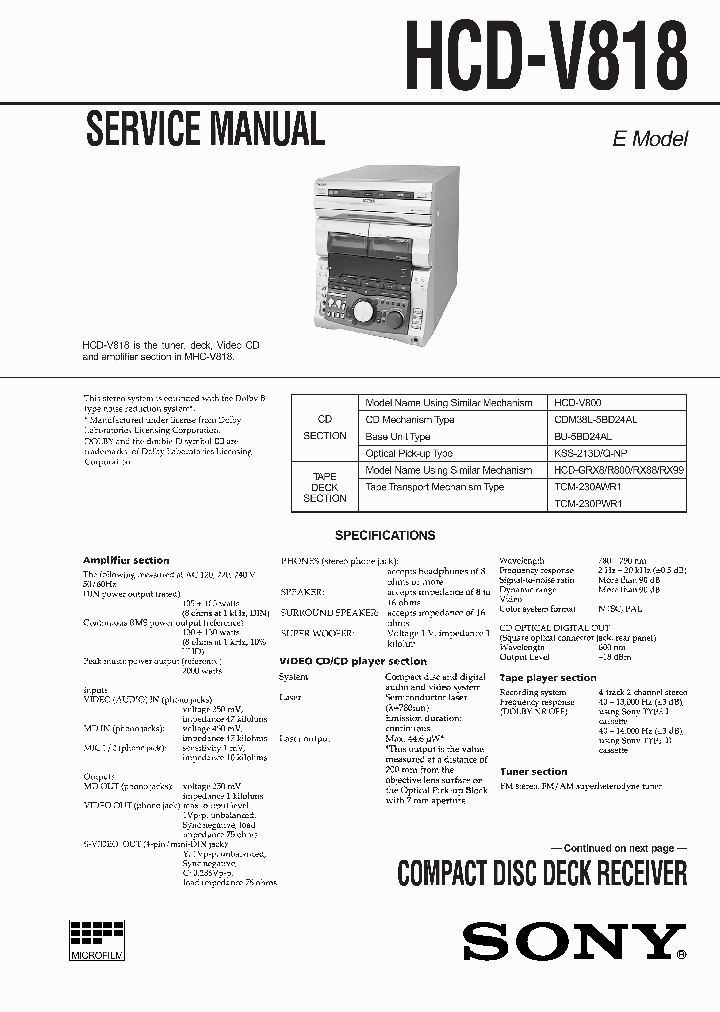 HCD-V818_4120201.PDF Datasheet