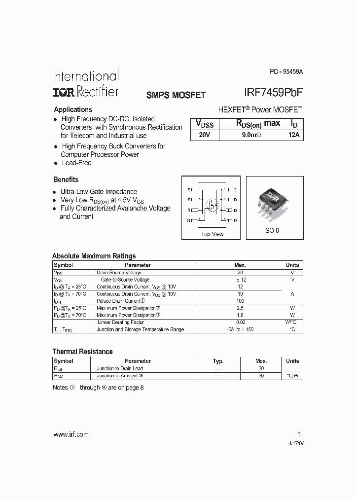 IRF7459PBF_4131468.PDF Datasheet