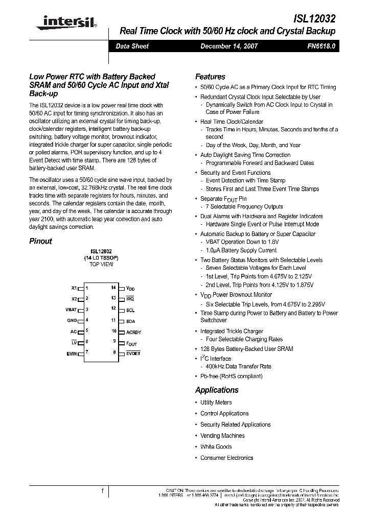 ISL12032IVZ_4132532.PDF Datasheet