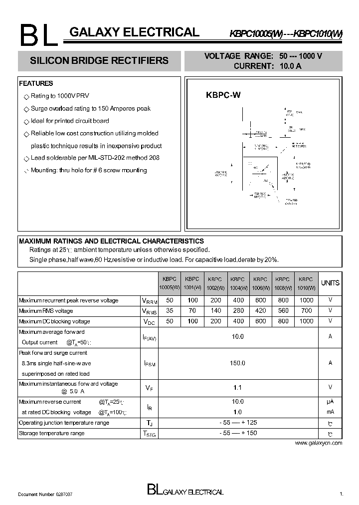 KBPC10005_4156880.PDF Datasheet