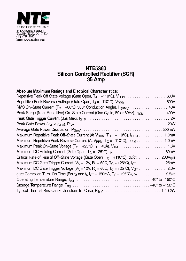 NTE5360_4129307.PDF Datasheet