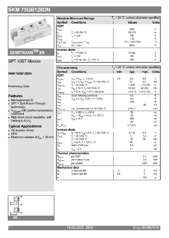 SKM75GB128DN_4108130.PDF Datasheet