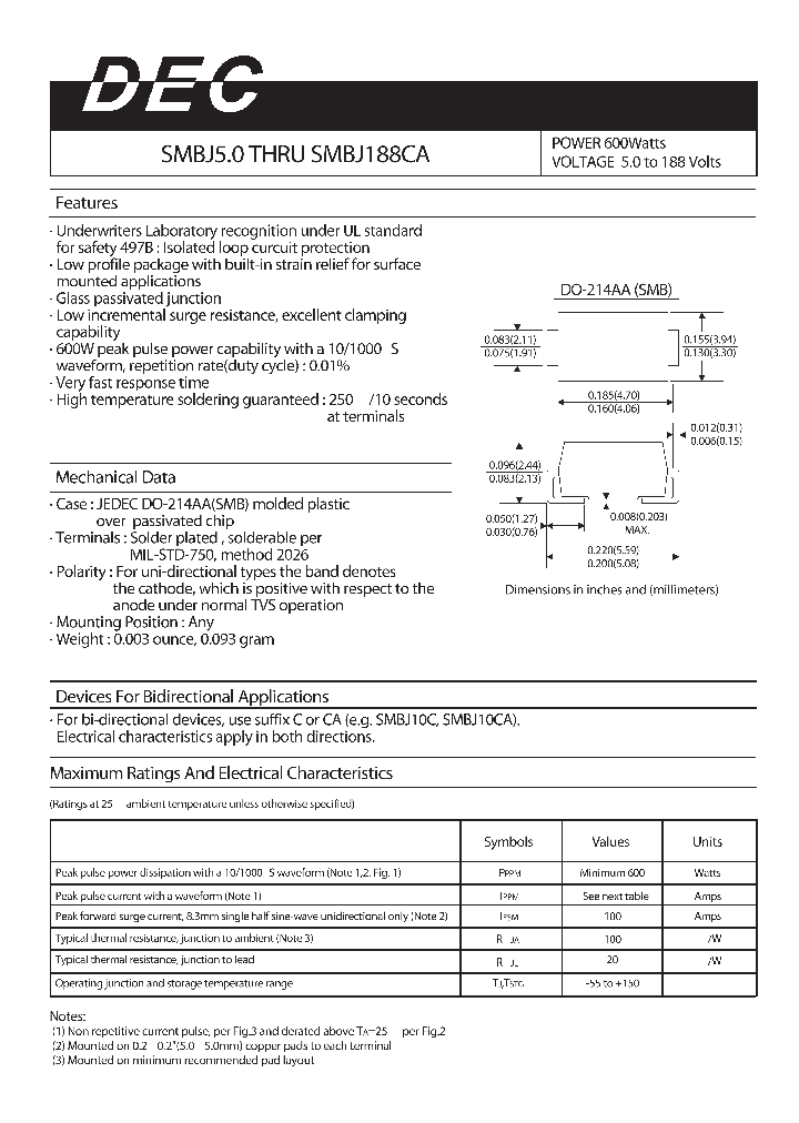 SMBJ14_4116708.PDF Datasheet