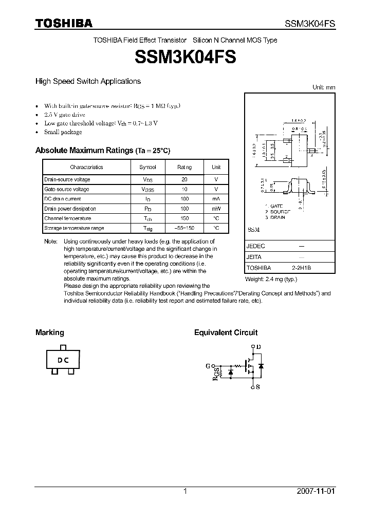 SSM3K04FS_4124561.PDF Datasheet