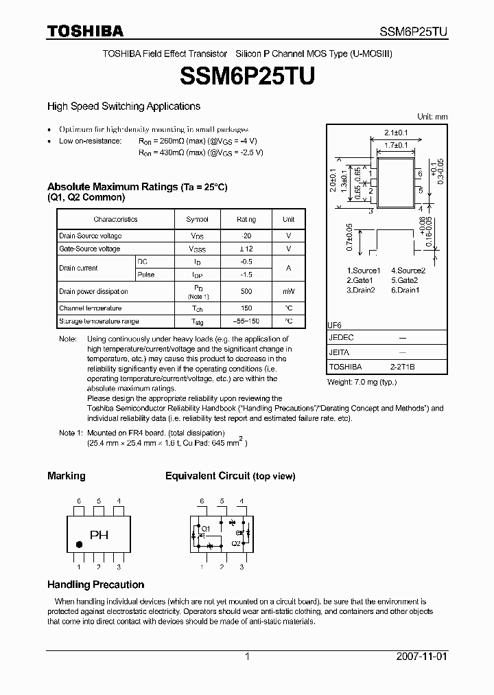 SSM6P25TU_4134252.PDF Datasheet