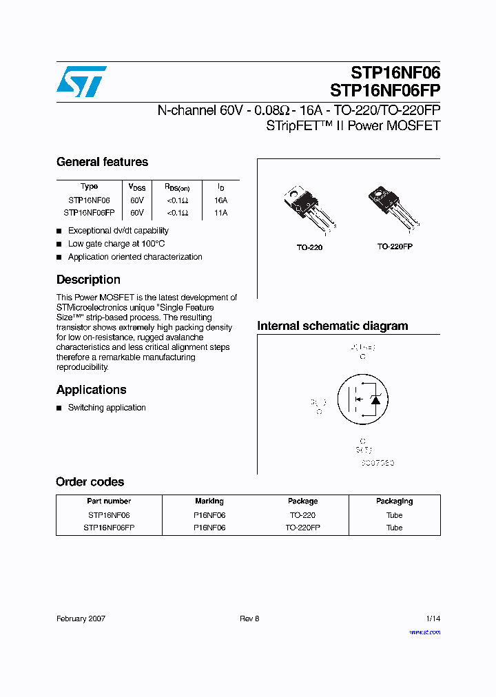 STP16NF0607_4131591.PDF Datasheet