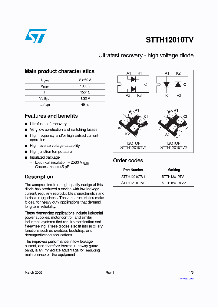 STTH12010TV_4106217.PDF Datasheet