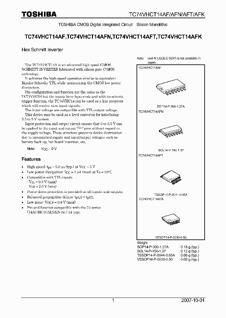 TC74VHCT14AF07_4132615.PDF Datasheet