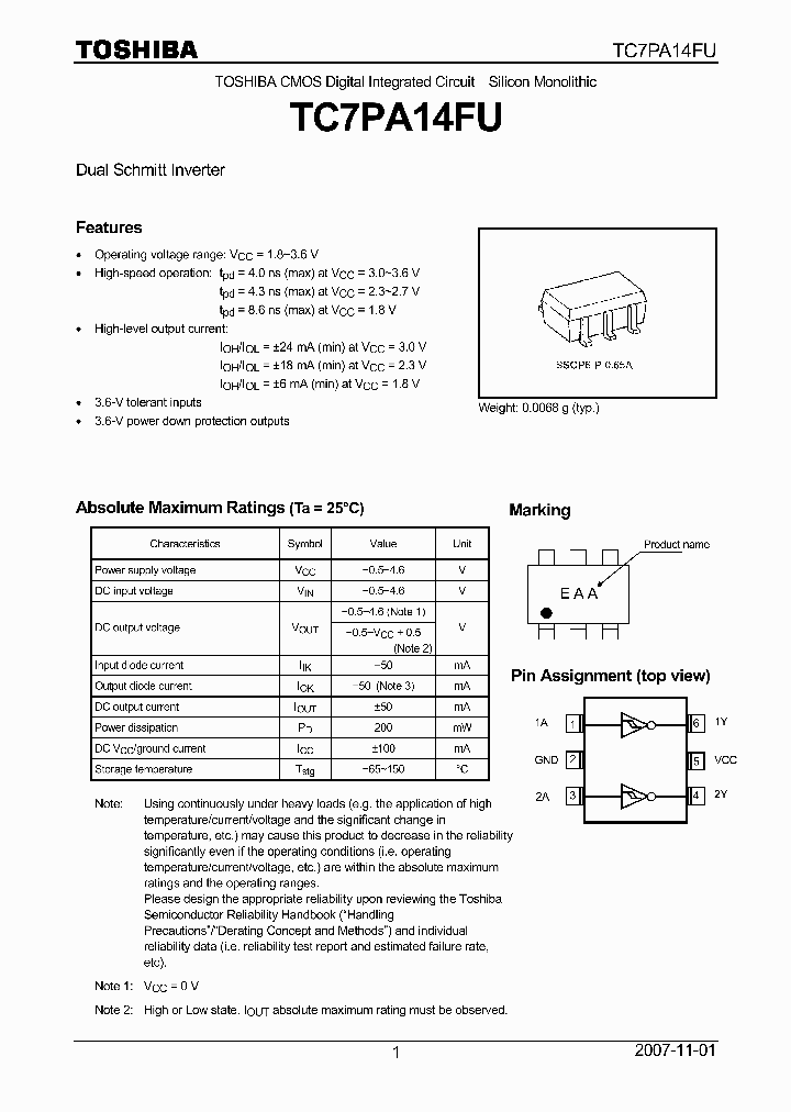 TC7PA14FU_4133190.PDF Datasheet