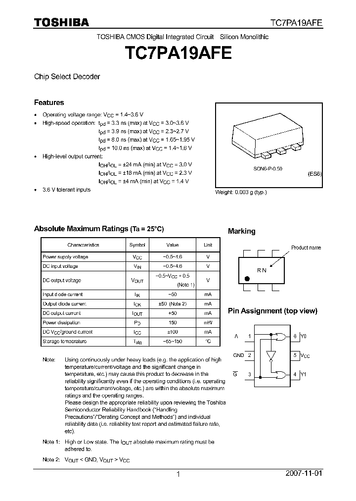 TC7PA19AFE07_4133187.PDF Datasheet