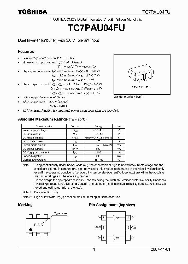 TC7PAU04FU07_4133183.PDF Datasheet