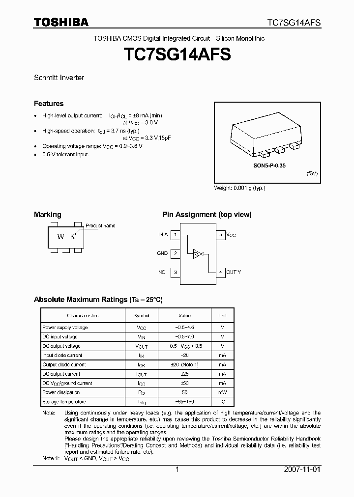 TC7SG14AFS_4125198.PDF Datasheet