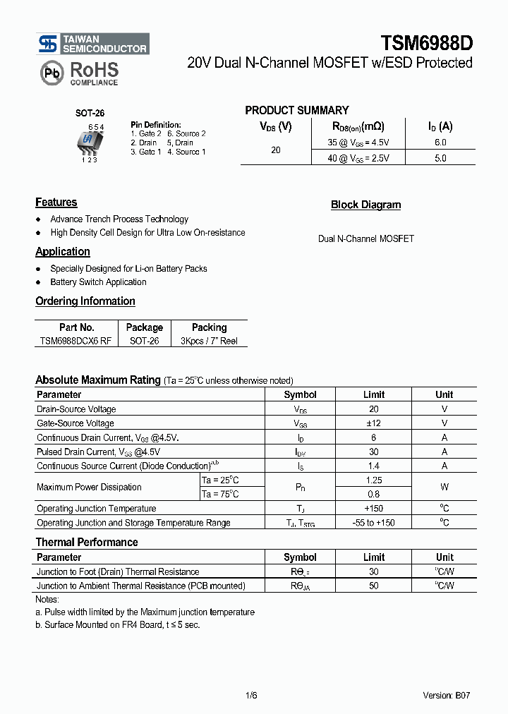 TSM6988DCX6RF_4131858.PDF Datasheet