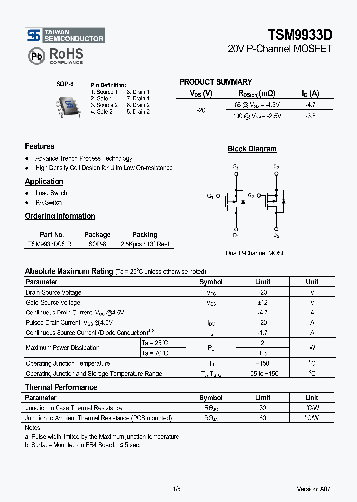 TSM9933DCSRL_4131707.PDF Datasheet