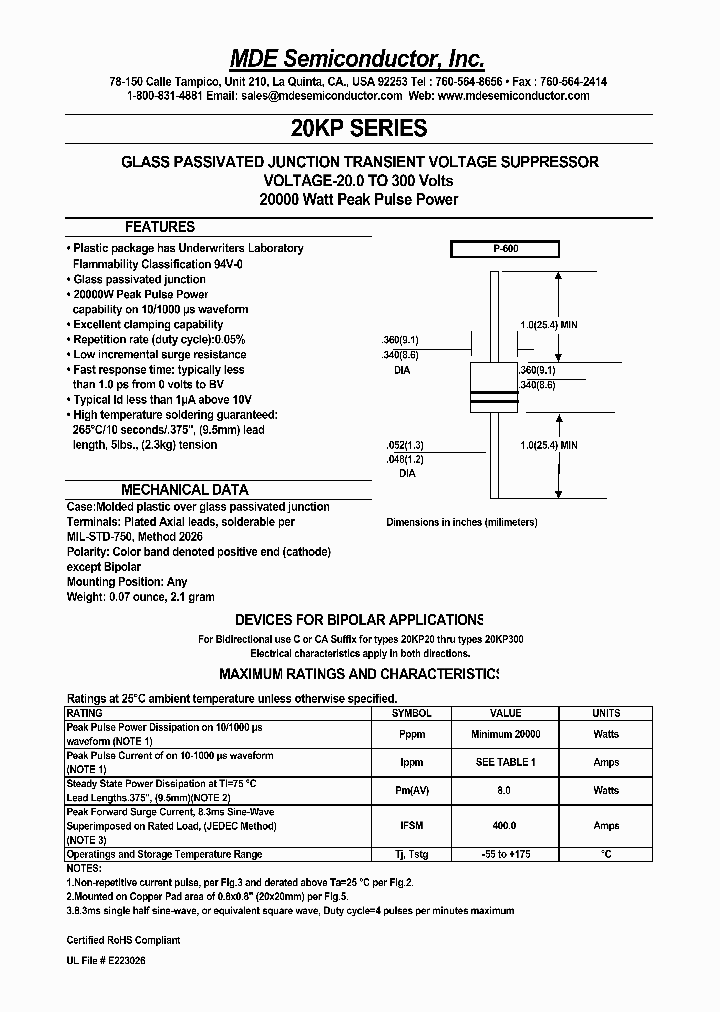 20KP300A_4601134.PDF Datasheet