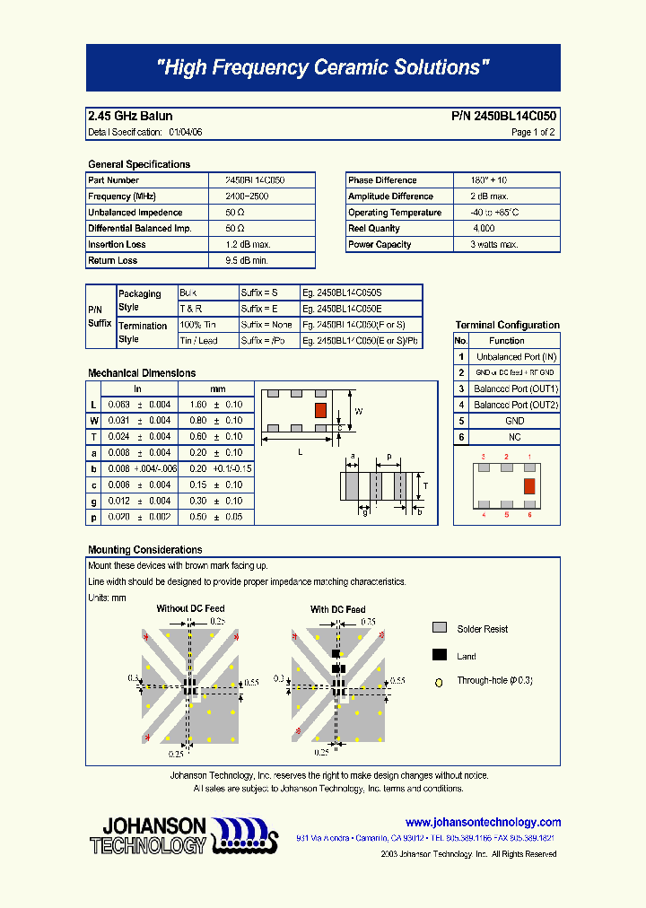 2450BL14C050_4867780.PDF Datasheet