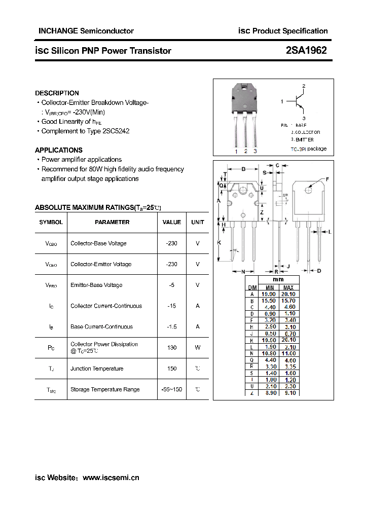 2SA1962_4332646.PDF Datasheet