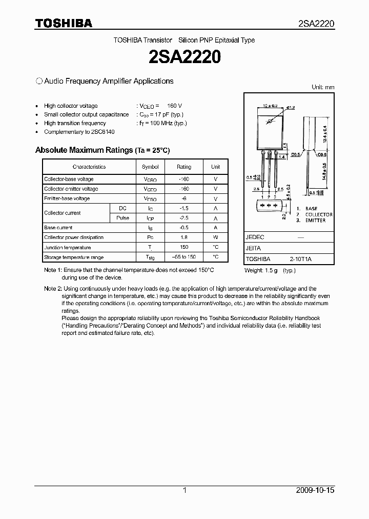 2SA2220_4551261.PDF Datasheet