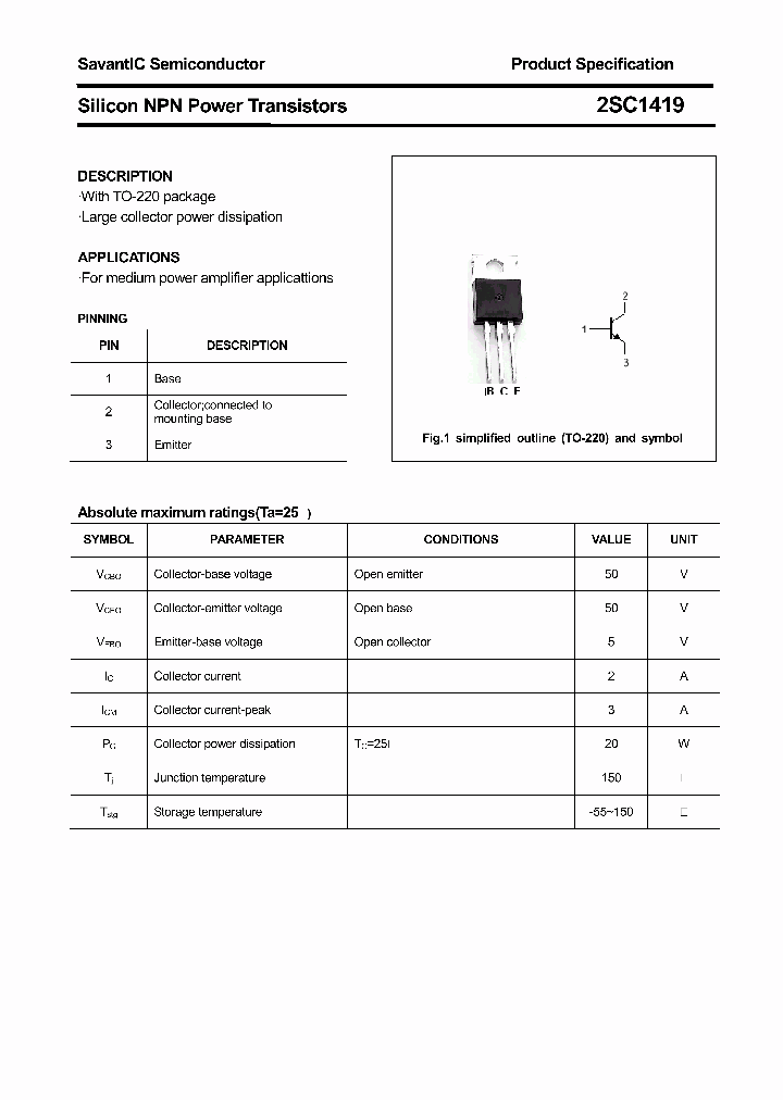 2SC1419_4375673.PDF Datasheet