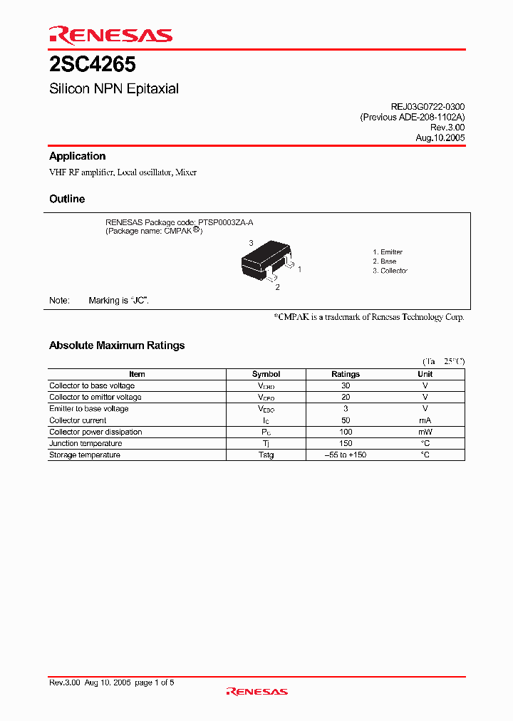 2SC4265JCTL-E_4261252.PDF Datasheet