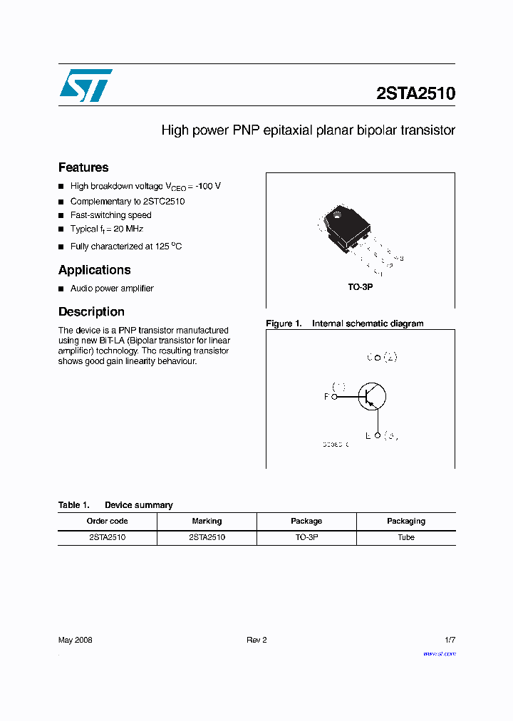 2STA2510_4242981.PDF Datasheet
