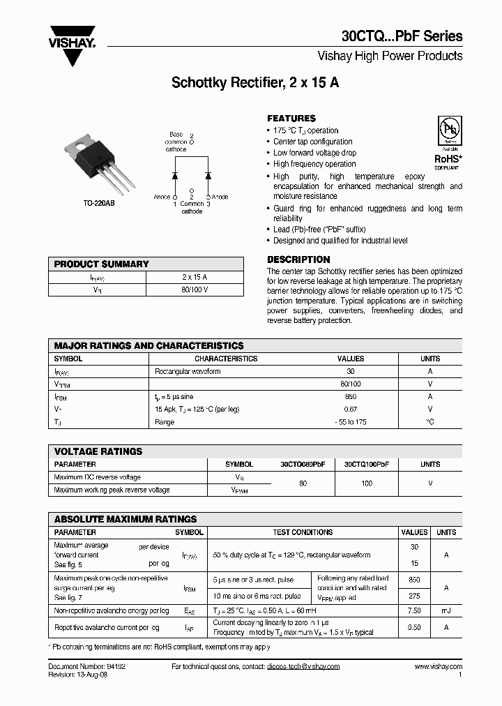 30CTQ100PBF_4666952.PDF Datasheet