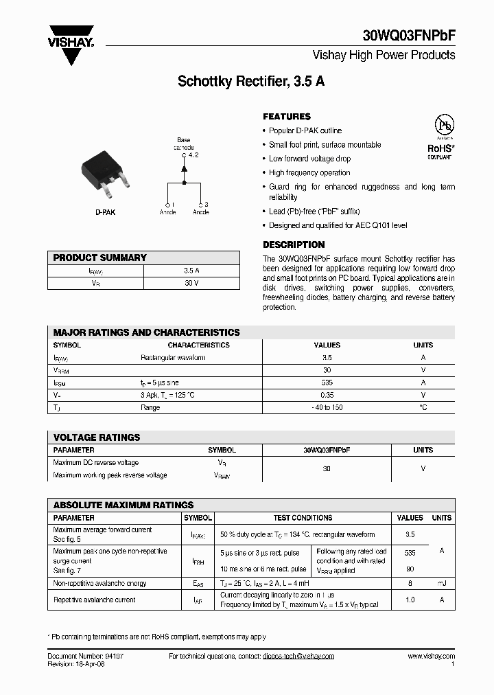 30WQ03FNPBF_4620940.PDF Datasheet