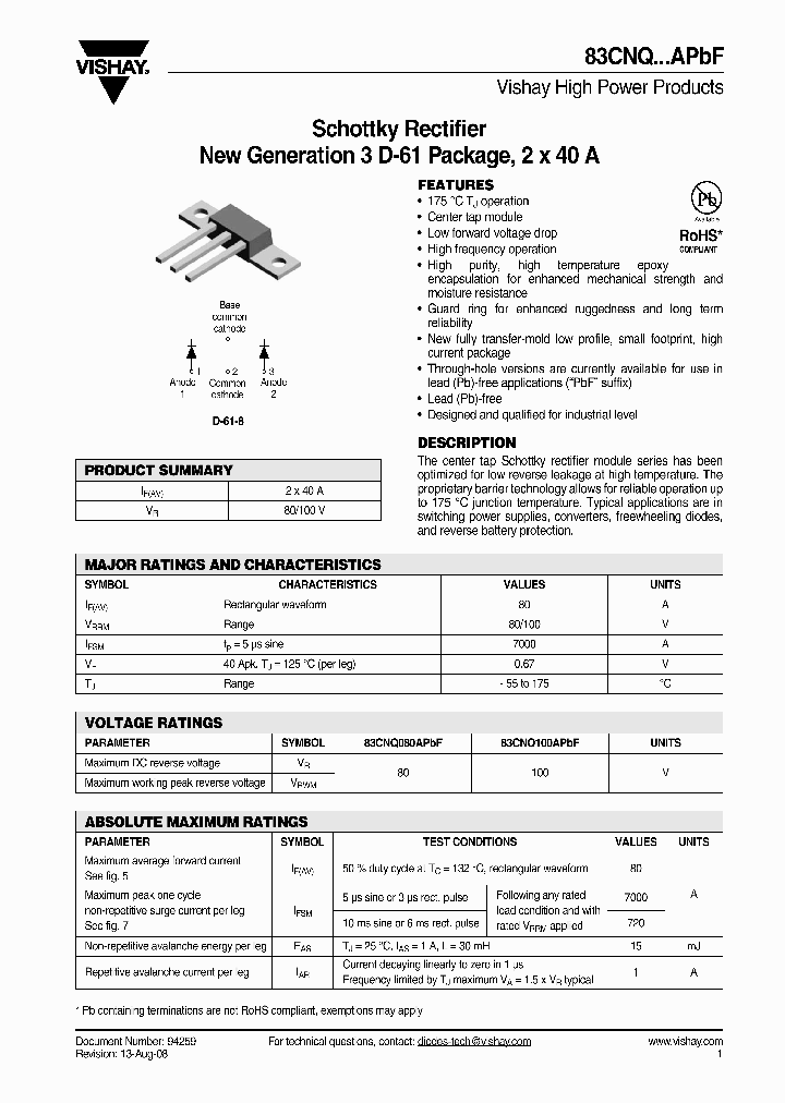 83CNQ100APBF_4398760.PDF Datasheet