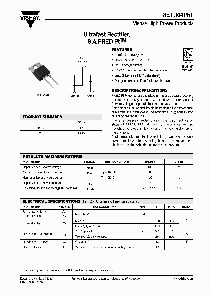 8ETU04PBF_4246819.PDF Datasheet