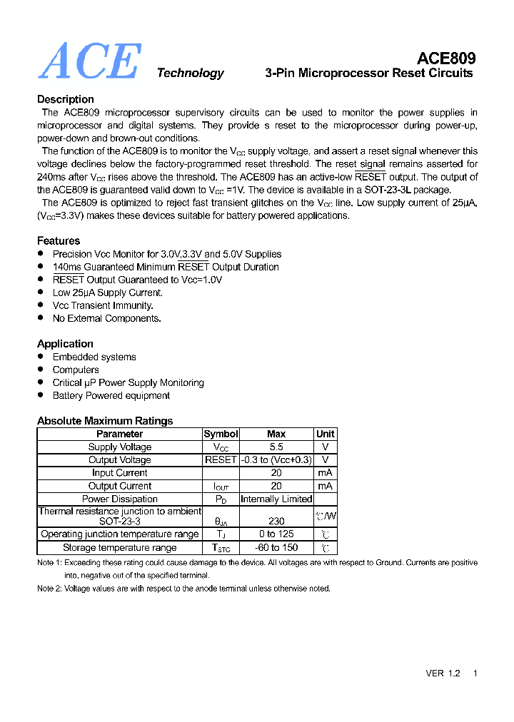 ACE809LBMH_4645105.PDF Datasheet