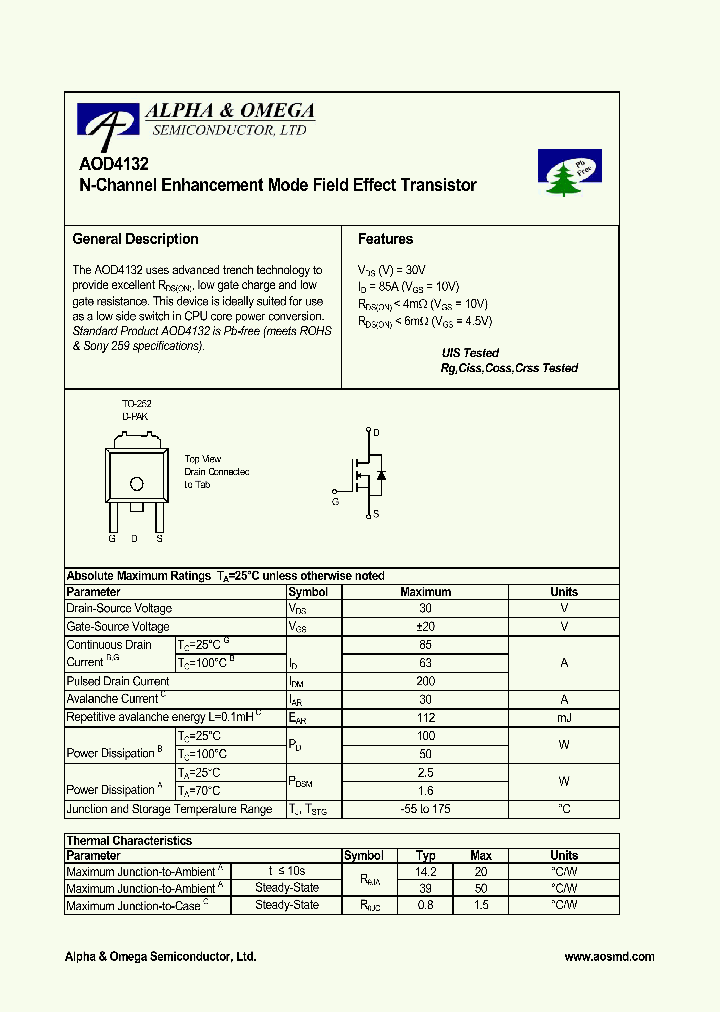 AOD4132_4217404.PDF Datasheet