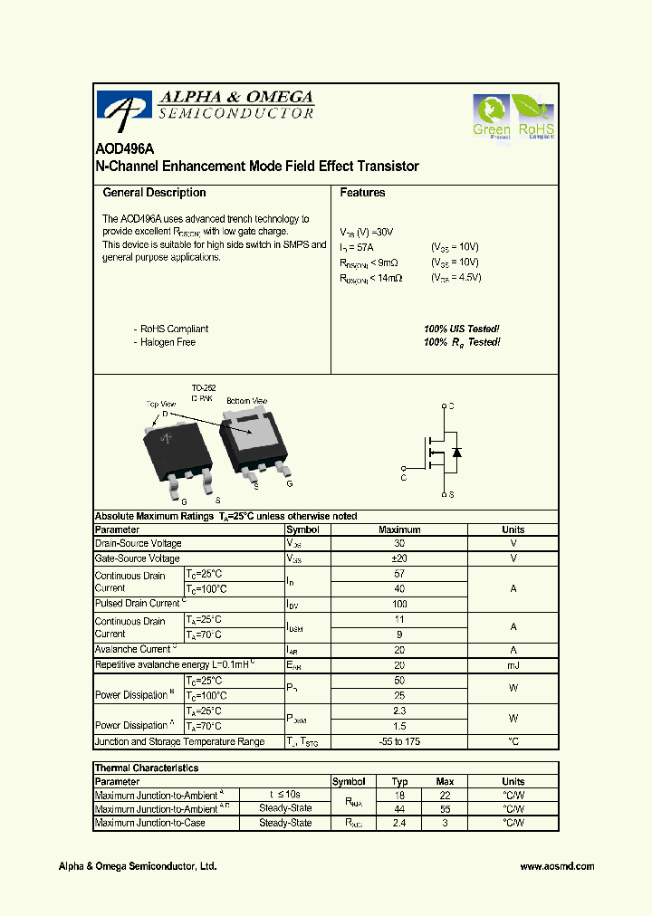 AOD496A_4340866.PDF Datasheet