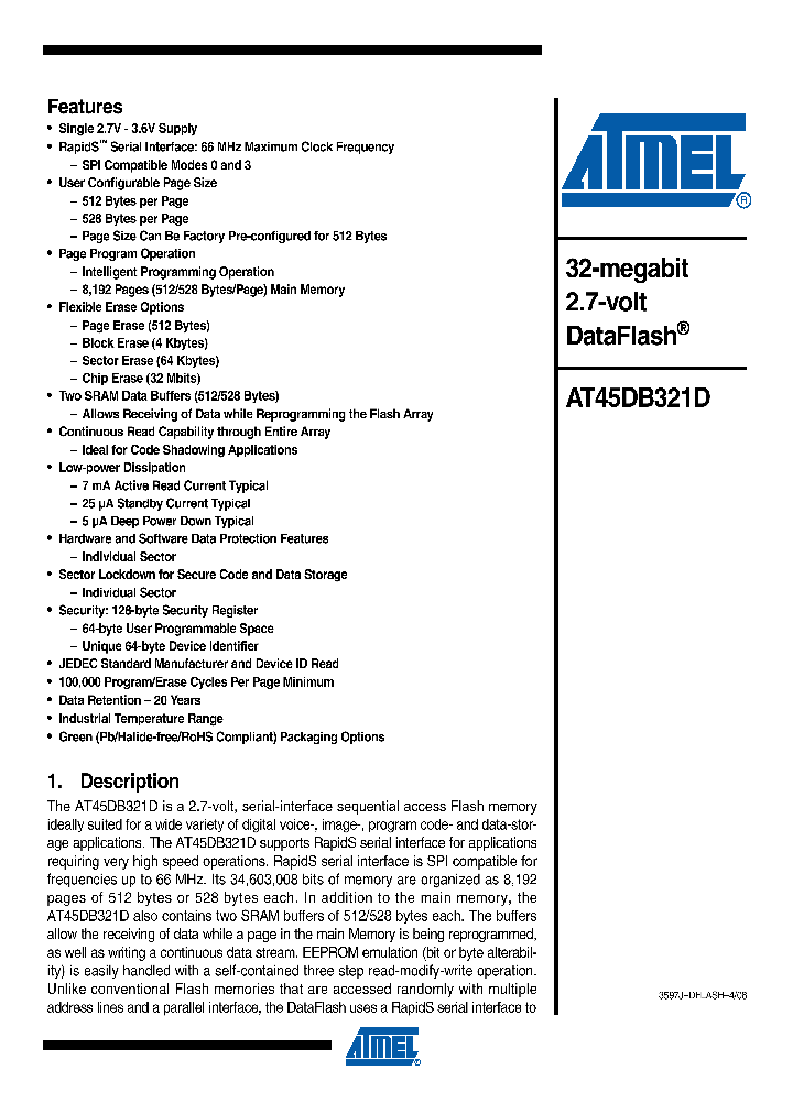 AT45DB321D-MU-SL955_4599318.PDF Datasheet