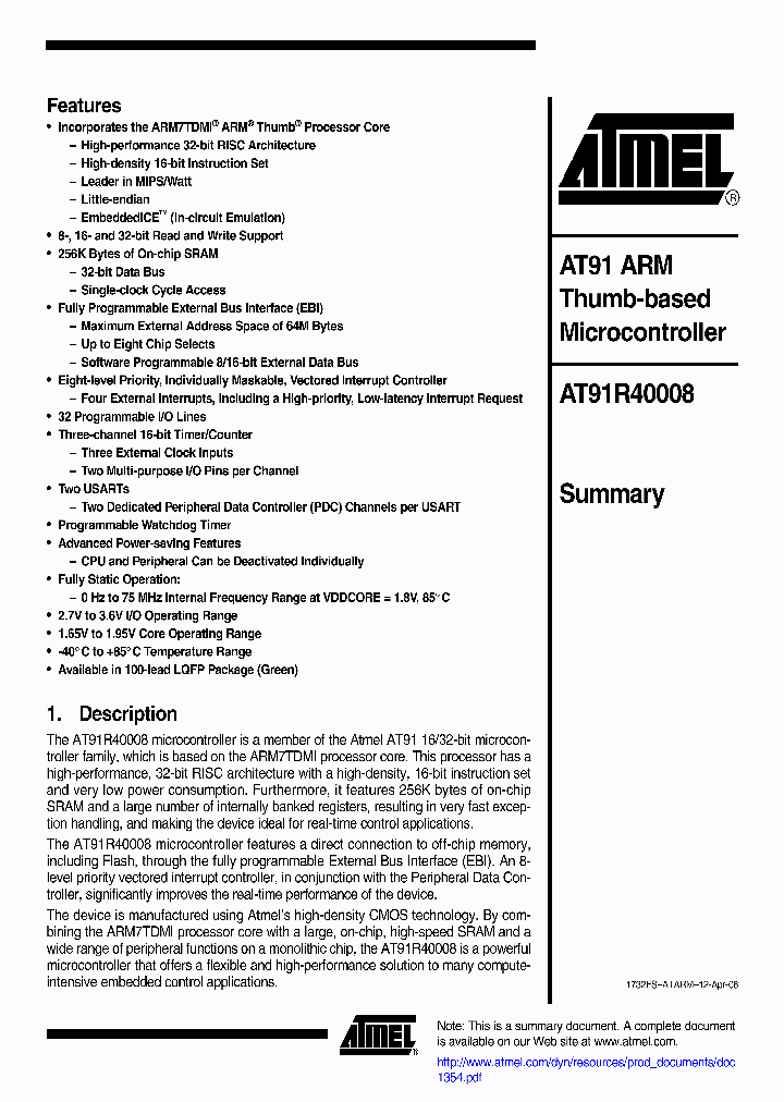 AT91R40008-66AU_4733790.PDF Datasheet