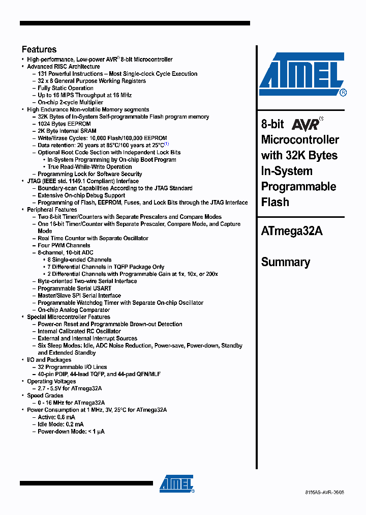 ATMEGA32A-AU_4865878.PDF Datasheet