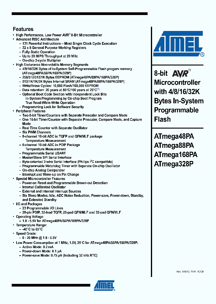 ATMEGA48PA-AU_4618205.PDF Datasheet