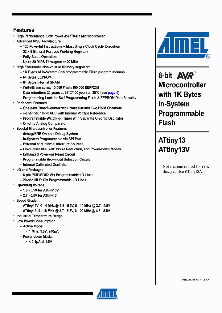 ATTINY13-20MMU_4265328.PDF Datasheet